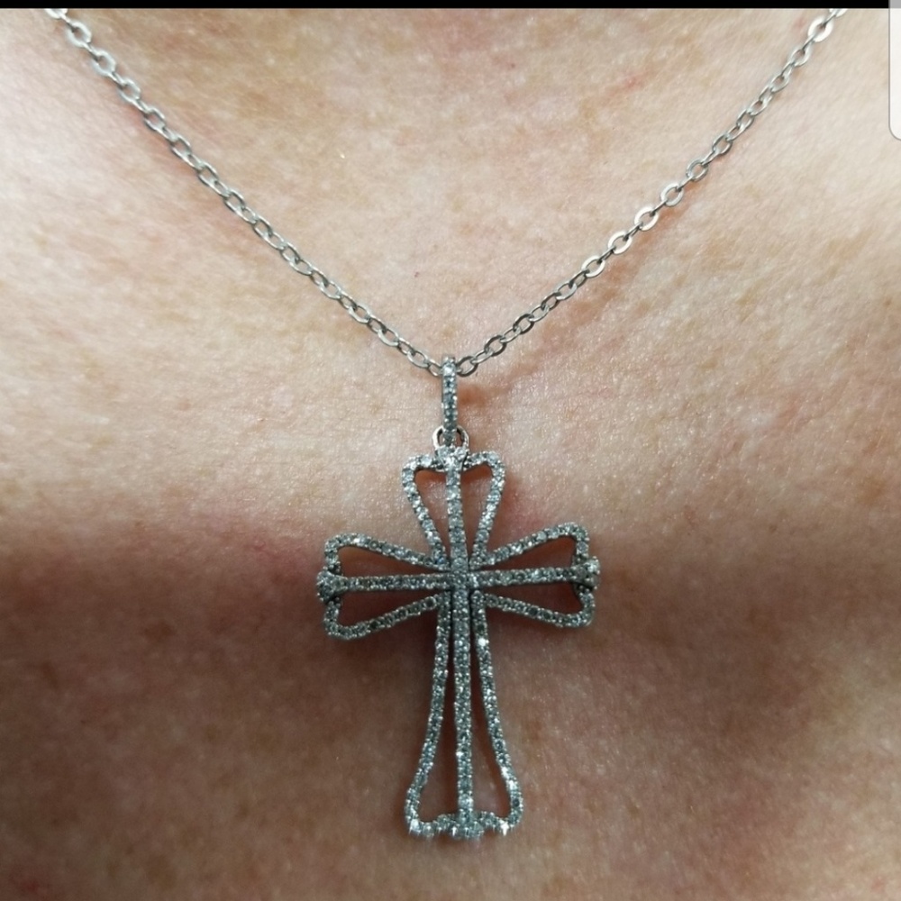 Gorgeous 14k diamond necklace and 14k Cuban chain